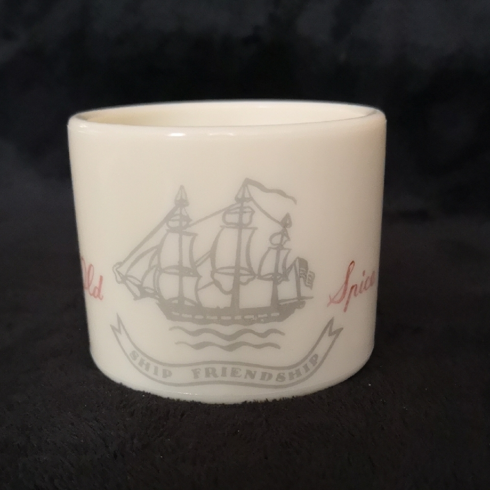 Vintage (Antique?) Early American Old Spice Shaving Mug with Ship Design *Glows*